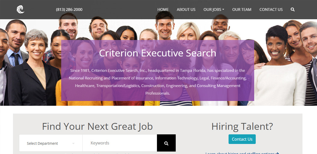 Criterion Executive Search website displayed across modern devices.